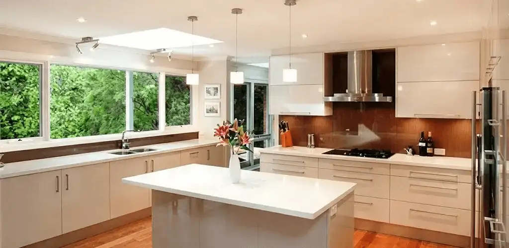 Kitchen cabinet refacing and remodel results in a modern kitchen in Newark, NJ