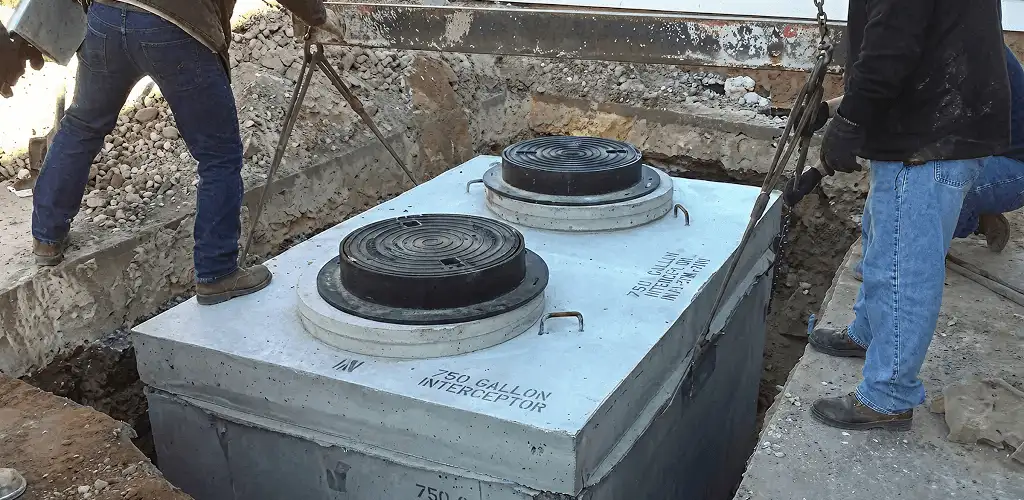Grease trap installation for a commercial property drainage system in Newark, NJ