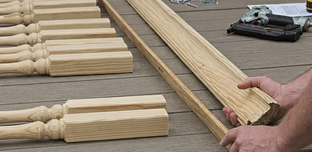 Handrail installation materials and wood components for stair rail work in Newark, NJ