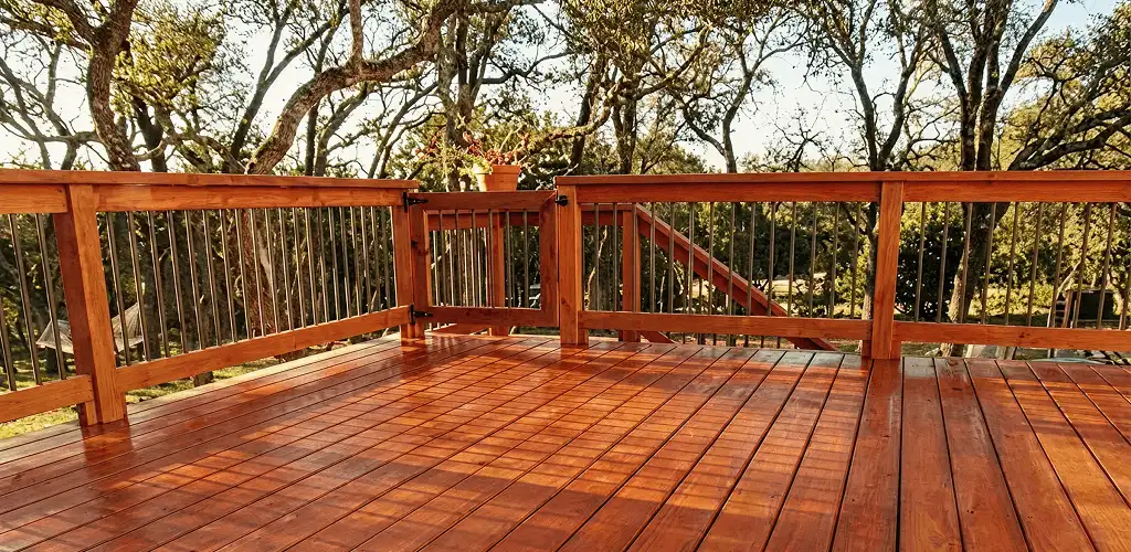 Deck sealing results with a freshly sealed wood deck in Newark, NJ